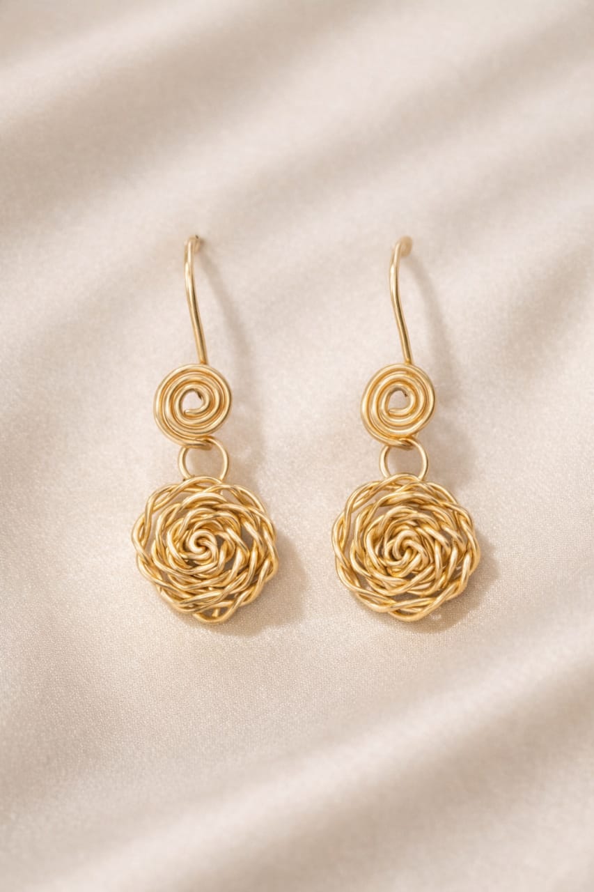 Pendientes largos Rosas para Luz