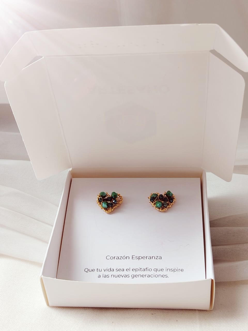 Pendientes corazón esperanza mini