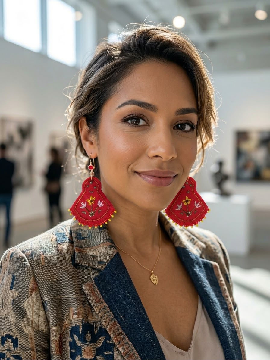 Aretes bordados a mano | Jardín del Edén